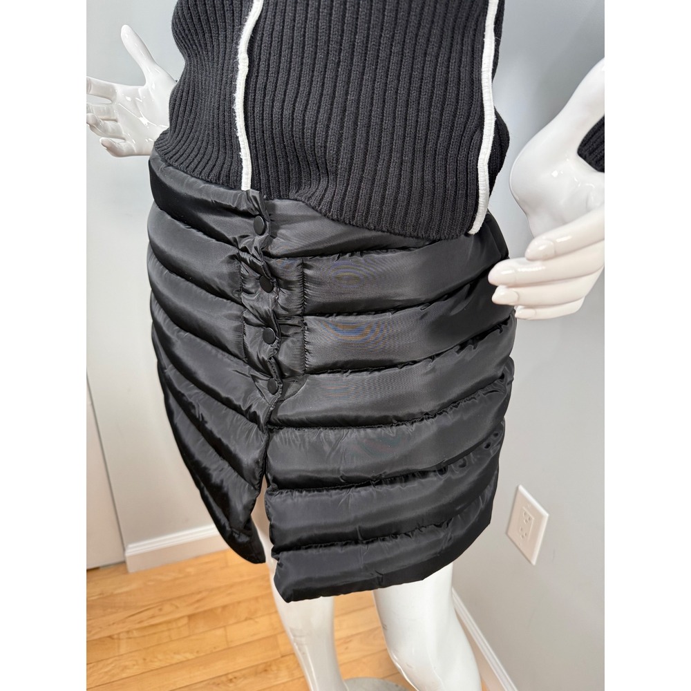 Micas Solid Button Up Puffer Mini Skirt Black siz… - image 9
